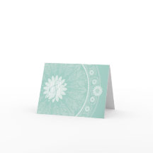 Blue Green Baroque Monogrammed Thank You Notes