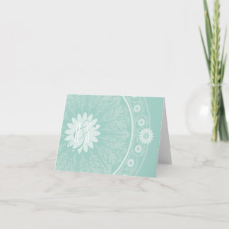 Blue Green Baroque Monogrammed Thank You Notes