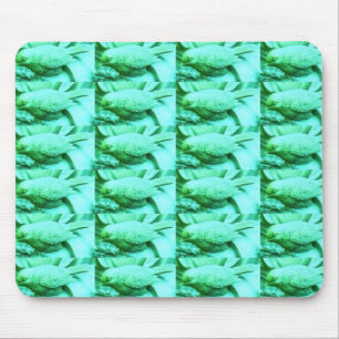 Blue Green Bird Texture Mouse Mat