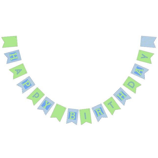 Blue, Green Birthday Bunting Flags (All)