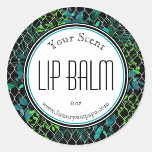 Blue Green Black Foliage Lip Balm Scrub Labels