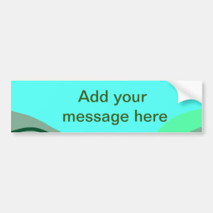 Blue green black pastel abstract add name text boh bumper sticker