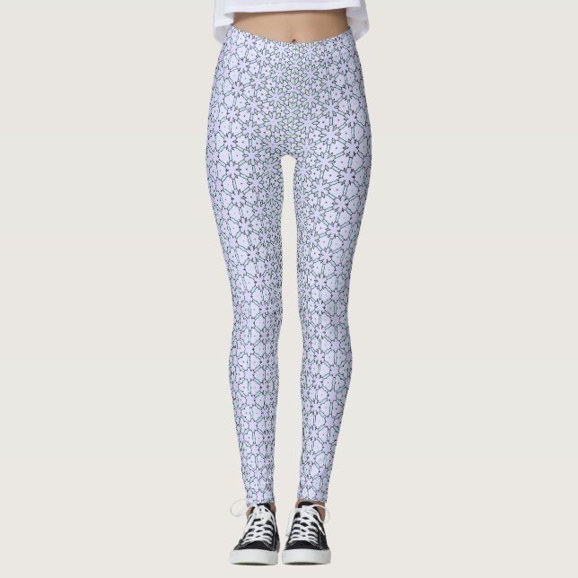 Blue Green Bloom Metamorphous  Leggings (Front)