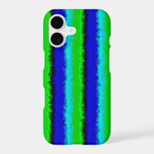 Blue Green Broken Glass Stripes