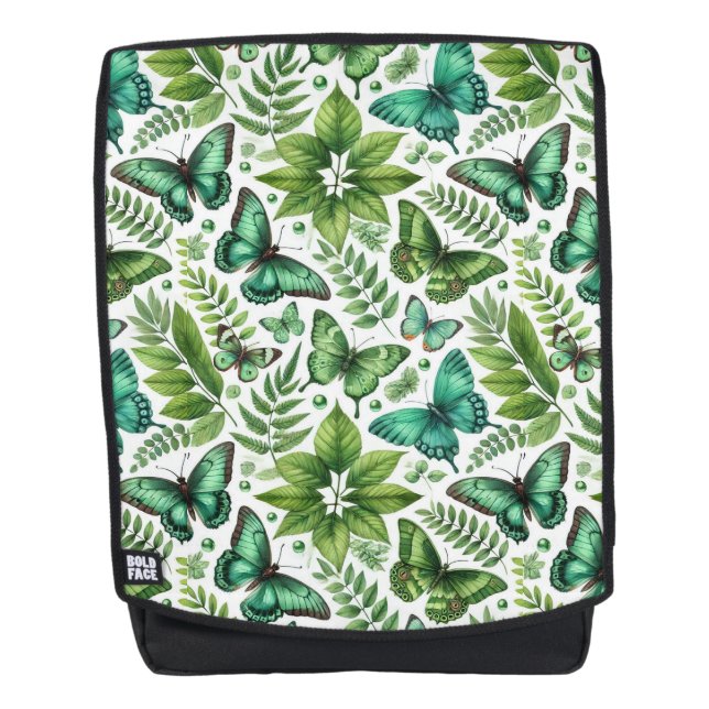 Blue-Green Butterflies Backpack (Front)