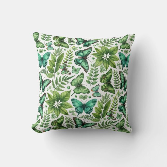Blue-Green Butterflies Cushion (Front)