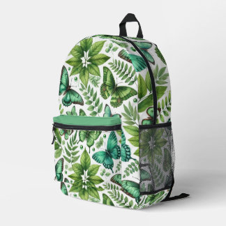 Blue-Green Butterflies Printed Backpack