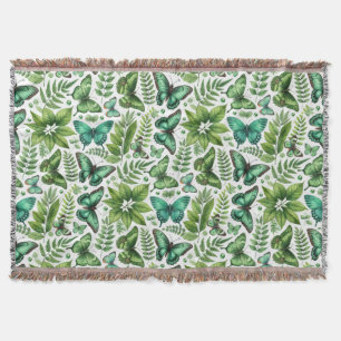 Blue-Green Butterflies Throw Blanket