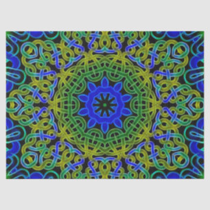 Blue Green Celtic Kaleidoscope Tissue Paper
