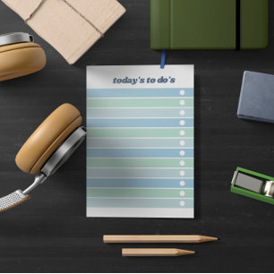 Blue Green Check List Today's To Do's Post-it Notes