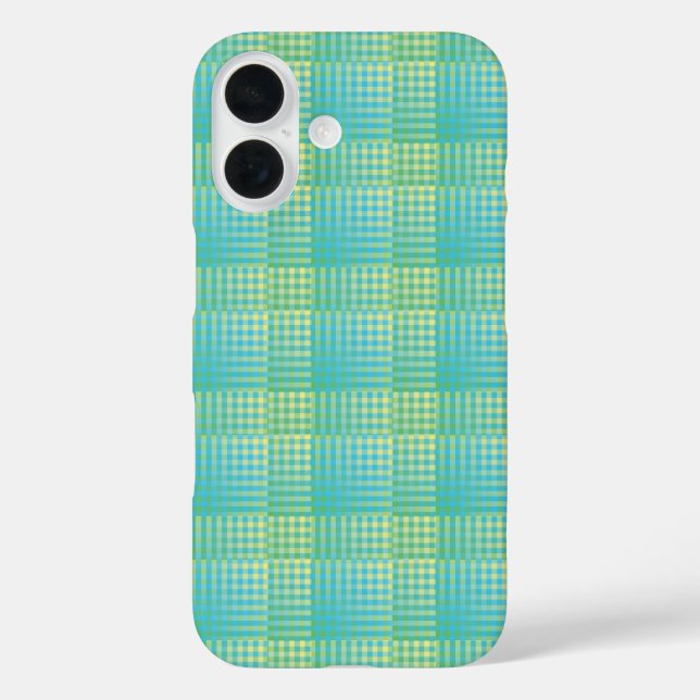 Blue Green Checker Abstract Pattern Case-Mate iPhone Case (Back)