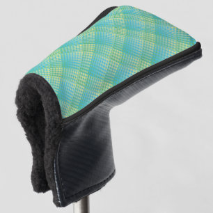 Blue Green Chequered Abstract Pattern Golf Head Cover