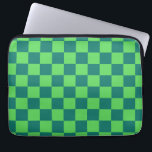 Blue Green Chequered Gingham Pattern Laptop Sleeve<br><div class="desc">Blue Green Chequered Gingham Pattern</div>