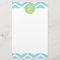 Blue Green Chevron Monogram
