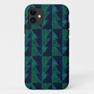 Blue, green Christmas trees.  iPhone 11 Case