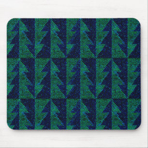 Blue, green Christmas trees. Mouse Mat