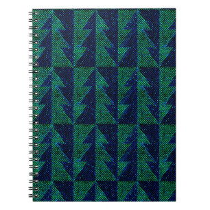 Blue, green Christmas trees. Notebook