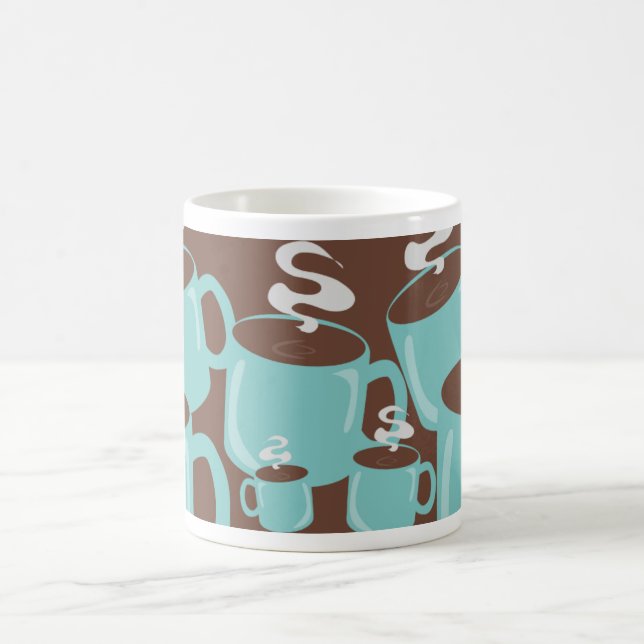 Blue Green Coffee Chaos Cup Party Pattern (Center)