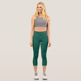 Blue-green (colour wheel) Deep Sea Green  Capri Leggings