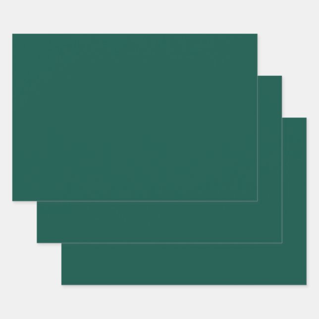 Blue-green (colour wheel) Deep Sea Green  Wrapping Paper Sheet (Set)