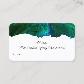 Blue & Green Colourful Watercolor Art Business Card