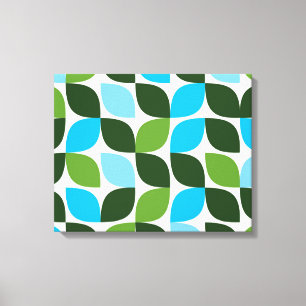 Blue, green, cool, trendy, modern nature abstract canvas print