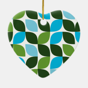 Blue, green, cool, trendy, modern nature abstract ceramic tree decoration