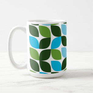 Blue, green, cool, trendy, modern nature abstract coffee mug