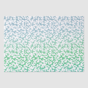 Blue Green Coral Ombre Tissue Paper