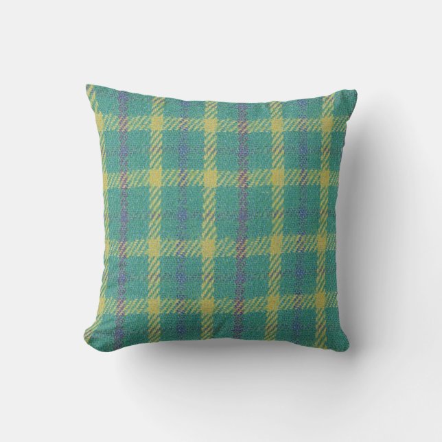 Blue Green Country Plaid Cushion (Front)