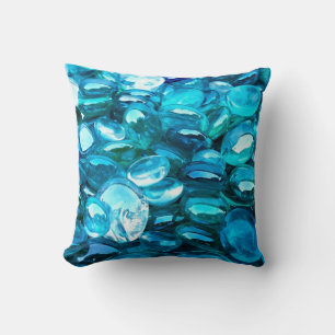 Blue green crystal glass bright cushion