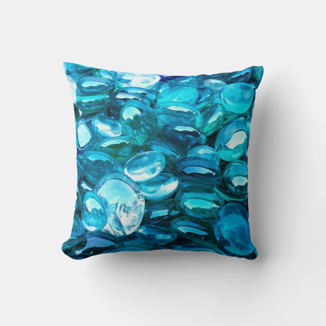 Blue green crystal glass bright cushion (Front)