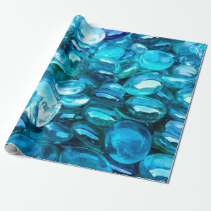 Blue green crystal glass bright wrapping paper