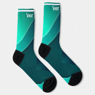 Blue & green Custom Name Socks