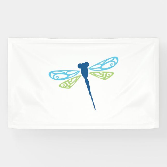 Blue & Green Dragonfly Banner (Horizontal)