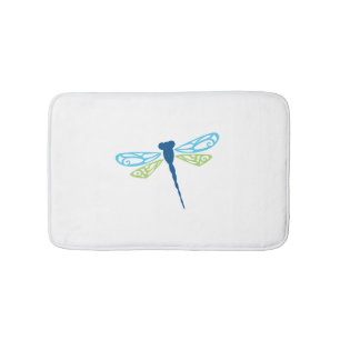 Blue & Green Dragonfly Bath Mat