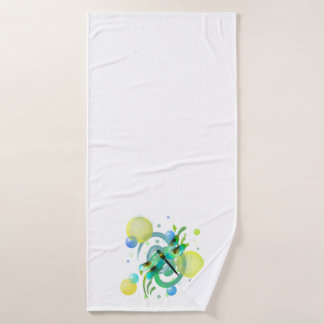 Blue Green Dragonfly Bath Towel Set