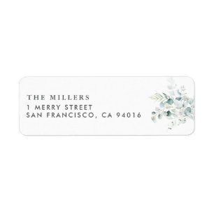 Blue Green Eucalyptus Bouquet Wedding Address