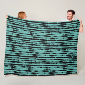 blue green fleece blanket