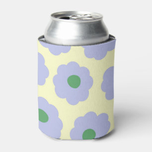 Blue Green Floral Elegant Retro Drink Can Cooler