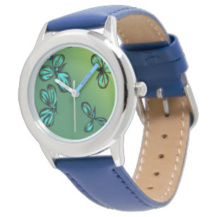 Blue Green Floral Watch