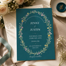 Blue Green Floral Wedding
