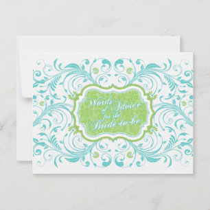 Blue Green Floral Words of Advice for the Bride