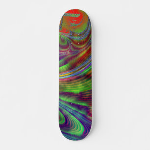 Blue-Green Fractal Skateboard