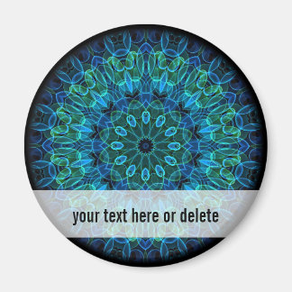 Blue Green Gems kaleidoscope Magnet