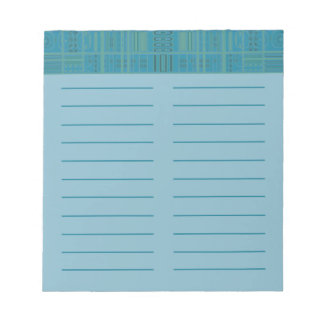 Blue Green Geometric Lined Note Pad "To Do"