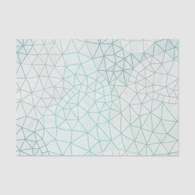 Blue Green Geometric Print Tissue Paper (Front)