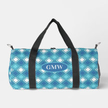 Blue-Green Geometry: Monogram Duffle Bag