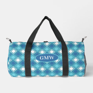 Blue-Green Geometry: Monogram Duffle Bag