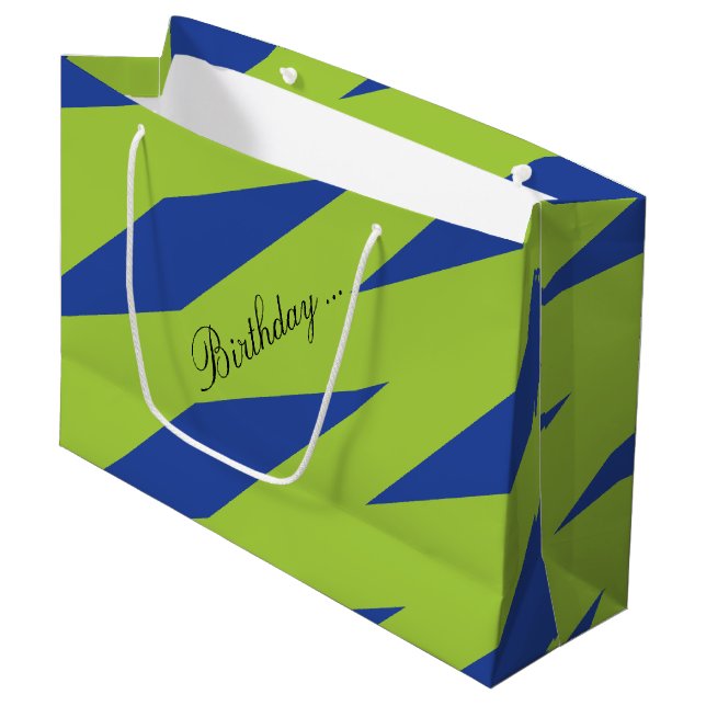 Blue & Green Gift Bag (Front Angled)